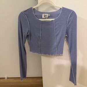 Princess Polly Christa Long Sleeve Blue Top - US 4